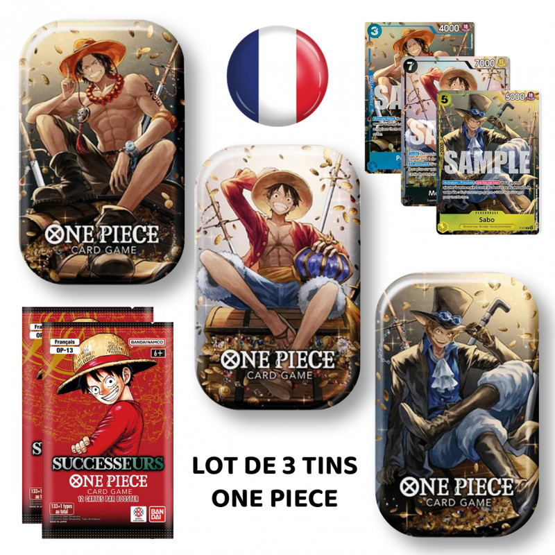 Acheter Lot 3 Tin Pack One Piece Vol. 2 - Coffret collector cartes OP-13