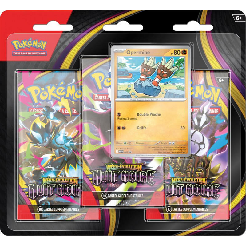 Acheter Pokémon ME05 Nuit Noire - Tripack 3 boosters Français
